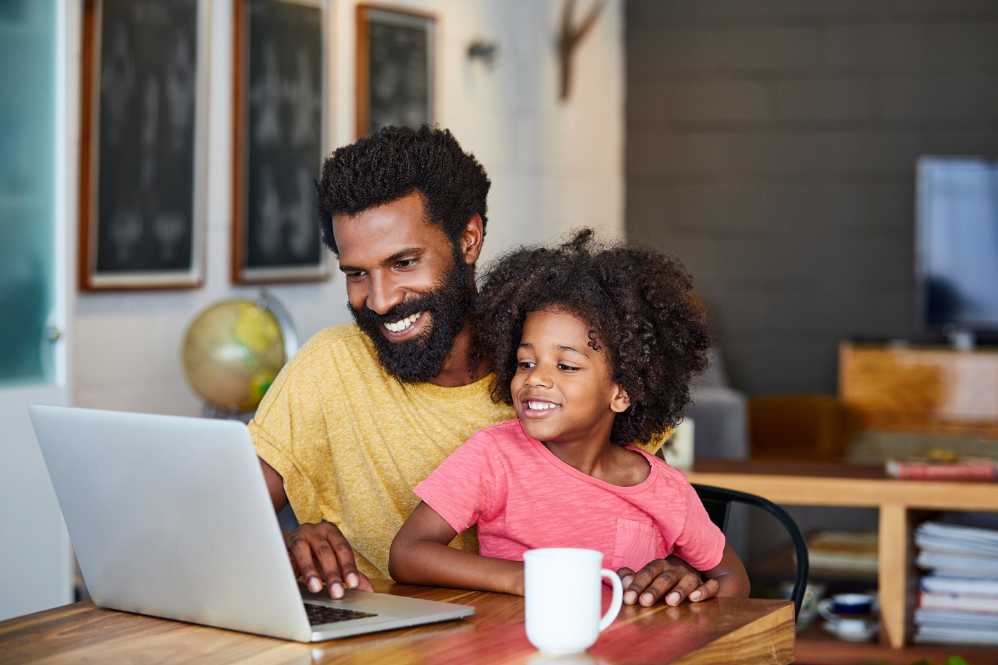 Parent and Child on laptop