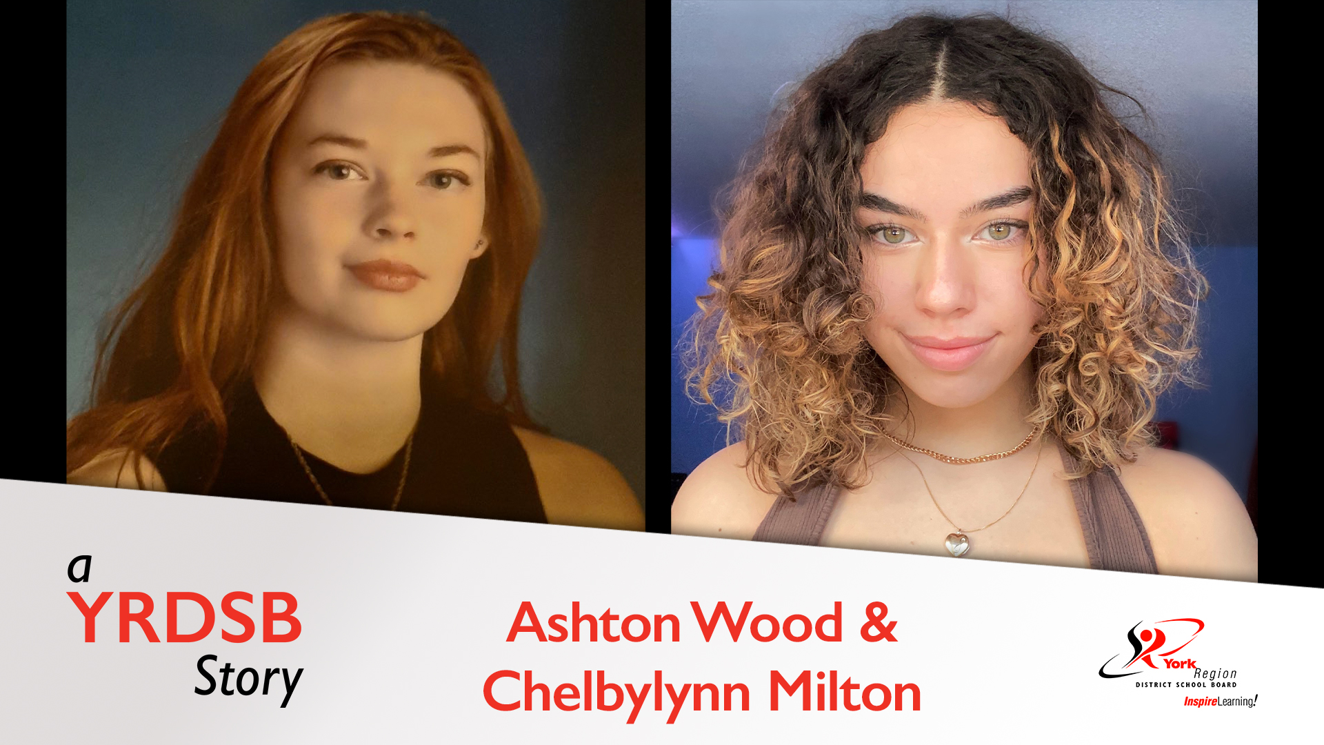 Two student trustees with words A YRDSB Story