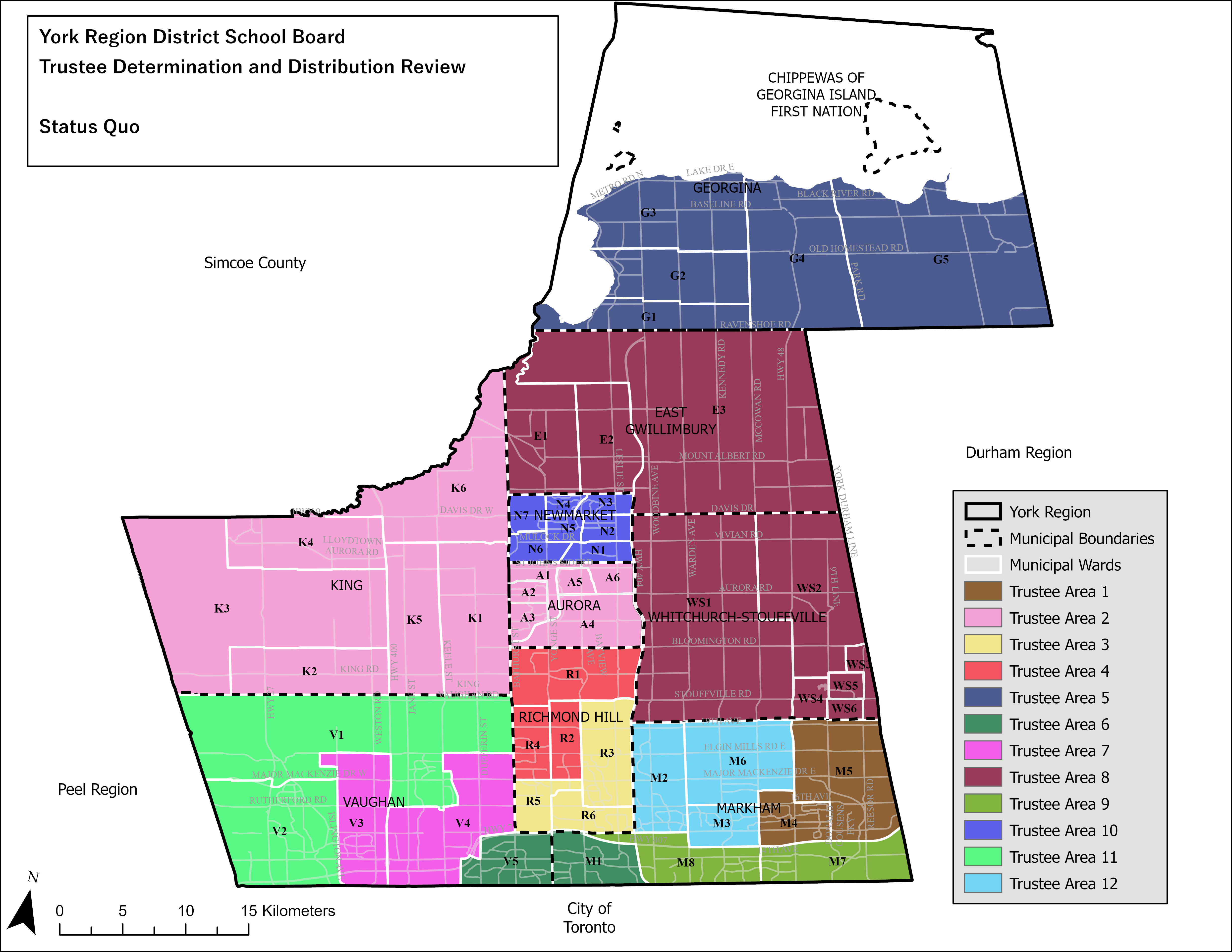 Map of proposed Trustee Areas - status quo
