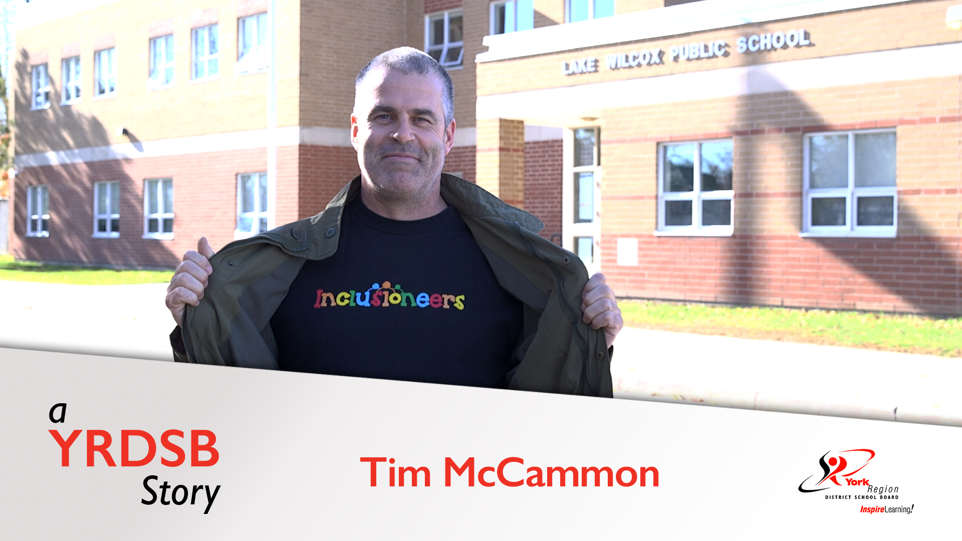 Tim wearing Inclusioneers Tshirt