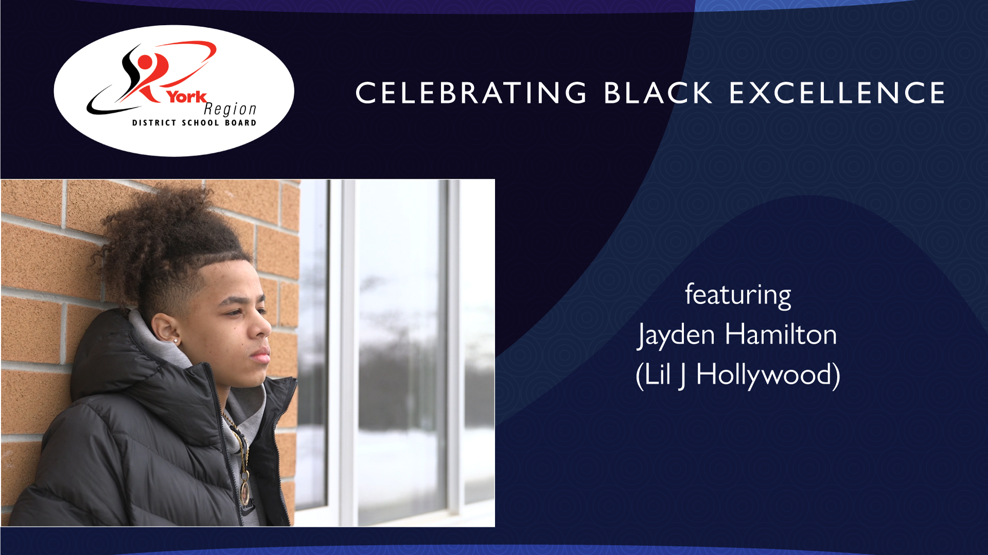 Celebrating Black Excellence, image of Jayden Hamilton leaning against a wall.
