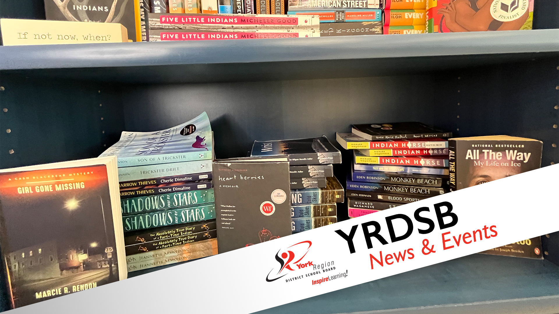 Stacks of books by Indigenous authors