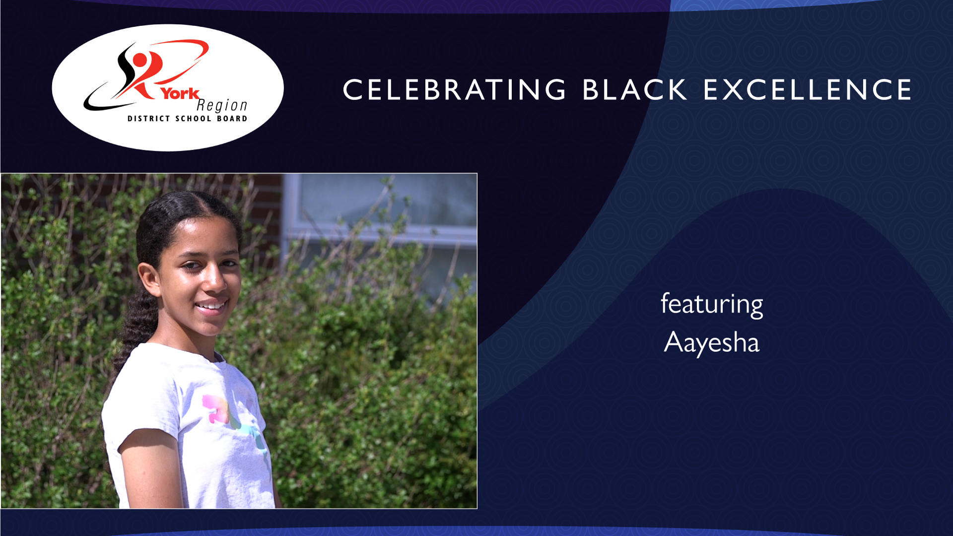 Aayesha on Celebrating Black Excellence card