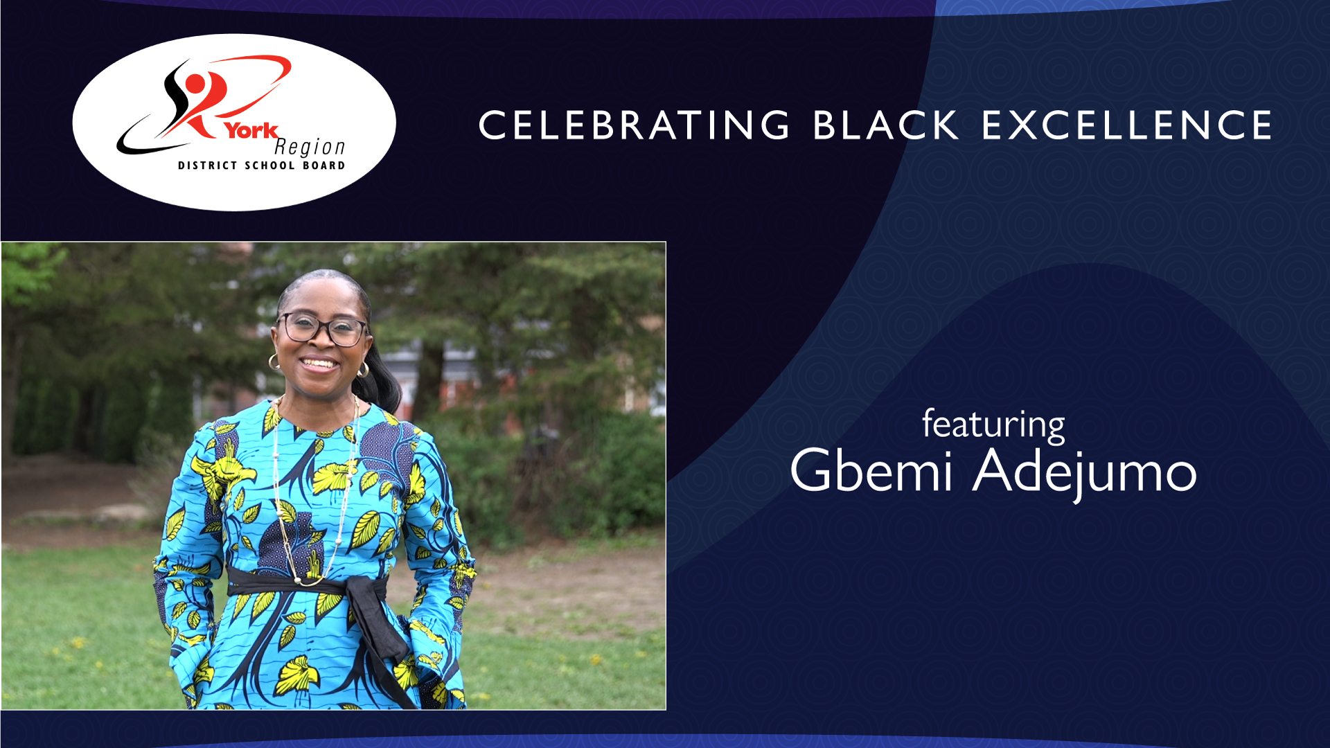 Woman smiling. Title reads Celebrating Black Excellence.