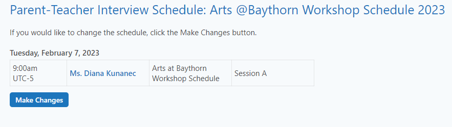 Arts Baythorn 2023 Edsby Parent Teacher Interview Make Changes