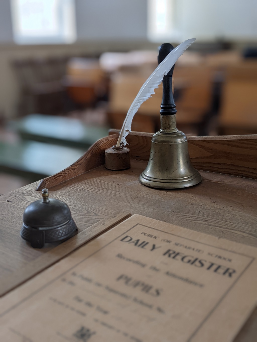 school bell on desk