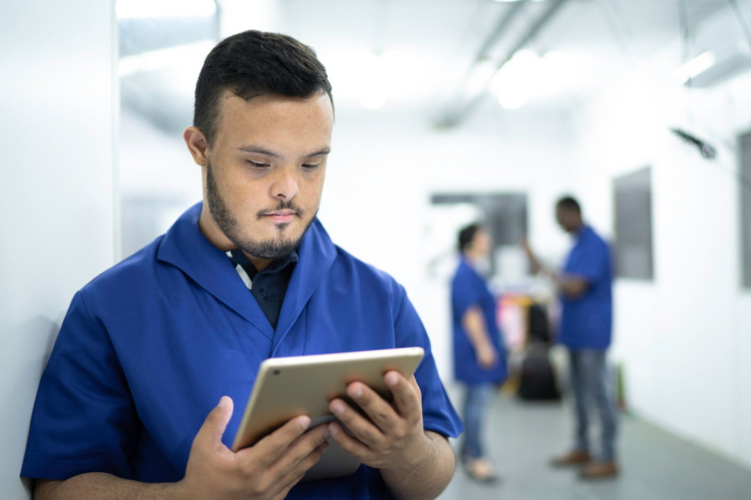 Person using a mobile device
