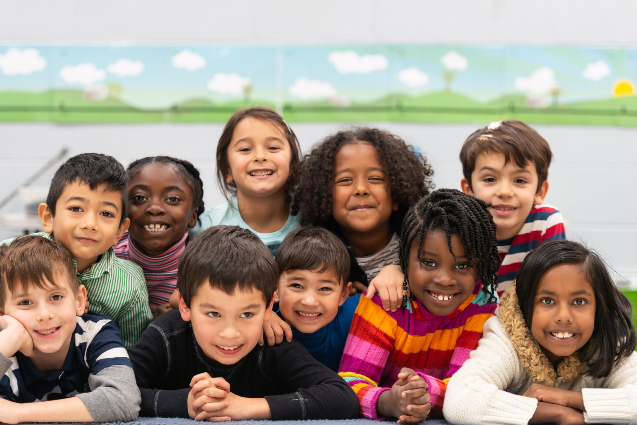 group of young students smiling