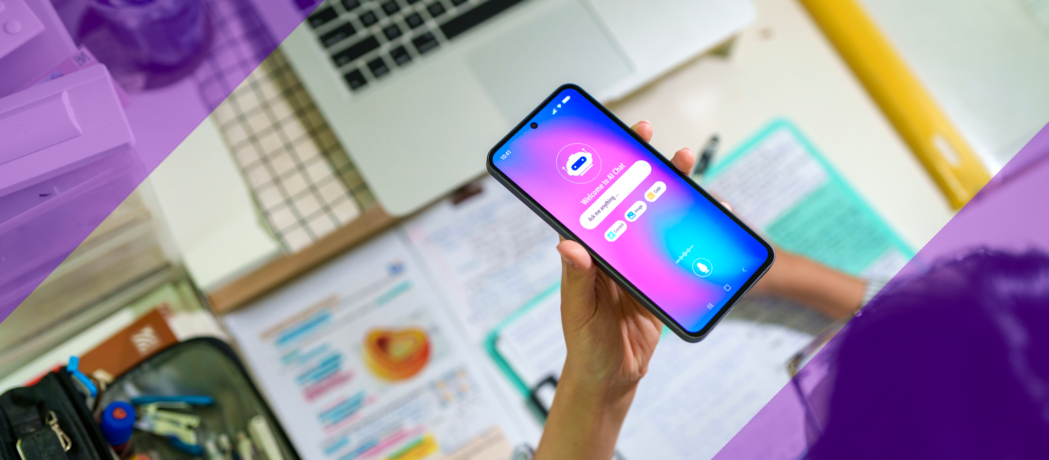 a person using AI on their device