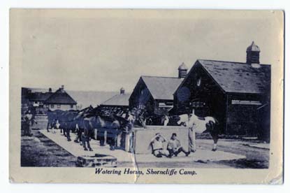 Front of postcard from Shorncliffe Camp