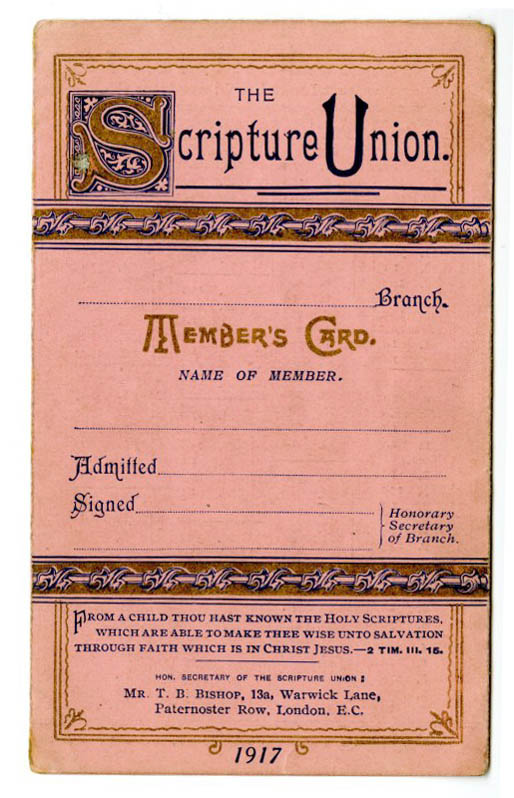 The Scripture Union Member's Card