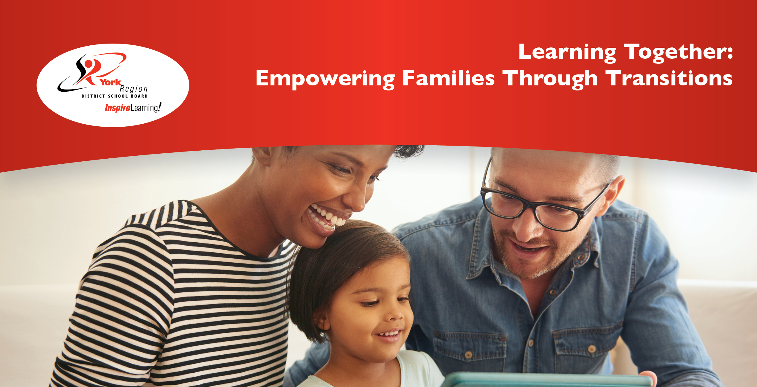 Image of two parents with child. Learning Together: Empowering Families Through Transitions