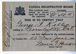 Canada Registration Card