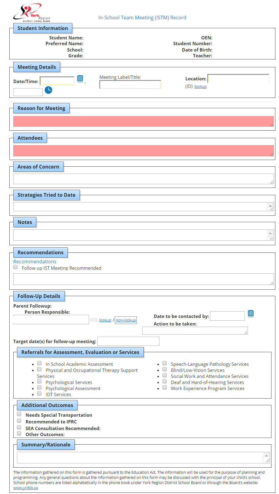 ISTM Record Page Two