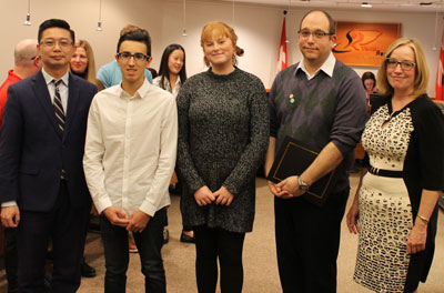 Markham District High School students with Board representatives