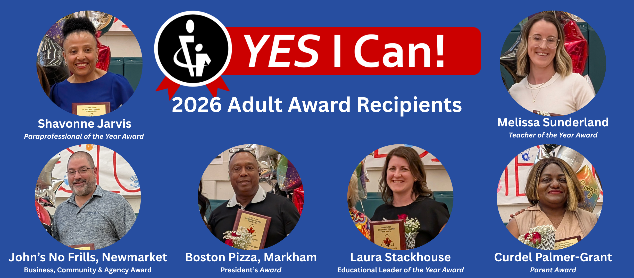 Six photos. One of each of the adult award recipients.