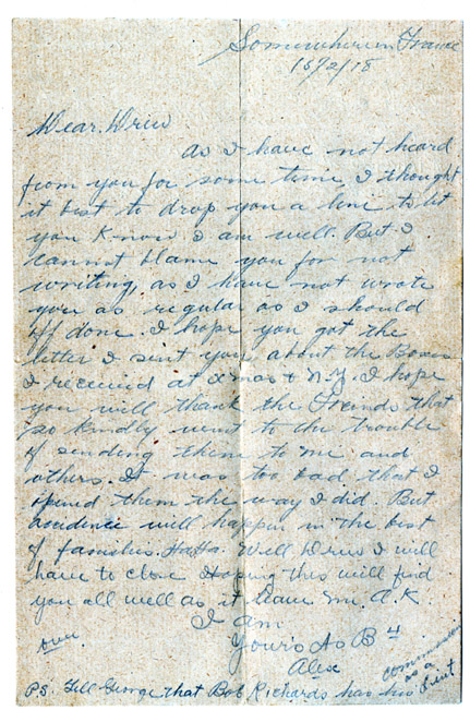 Wartime letter one