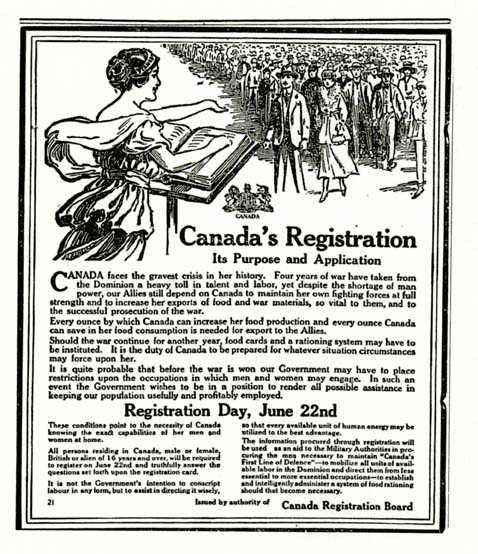 Canada's Registration page one