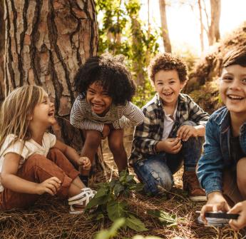 group of students playing outdoors