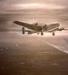 Sepia photo of airplane