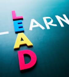 Colourful words reading Lead and Learn