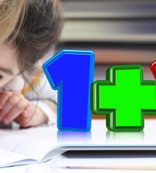 students working on math and numbers