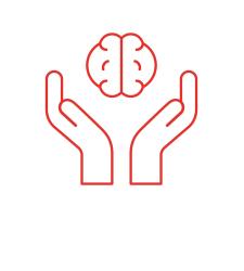 hand holding image of brain