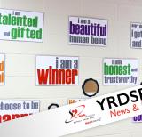 Wall signs with positive messages like I am talented and gifted. I am a winner.
