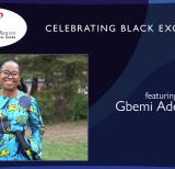 Woman smiling. Title reads Celebrating Black Excellence.
